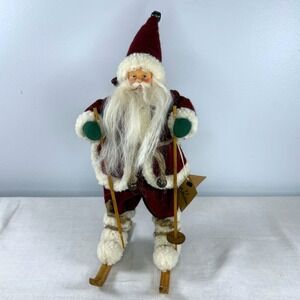 Vintage 1997 TJ Collection Skiing Santa Claus Figurine